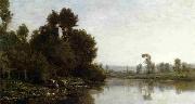 Charles-Francois Daubigny The Banks of River Spain oil painting reproduction